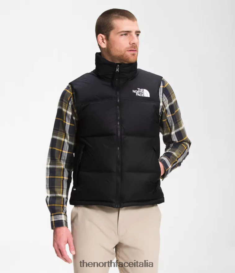 The North Face vestiario 460N8D288 tnf riciclato nero uomini Gilet retrò nuptse del 1996