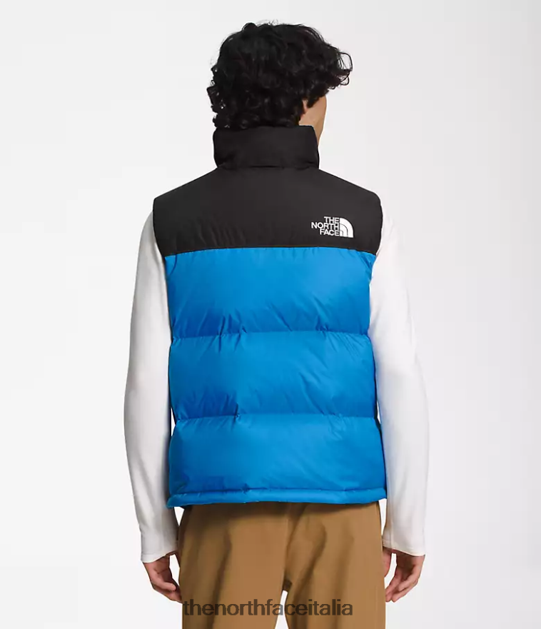 The North Face vestiario 460N8D289 blu super sonico uomini Gilet retrò nuptse del 1996