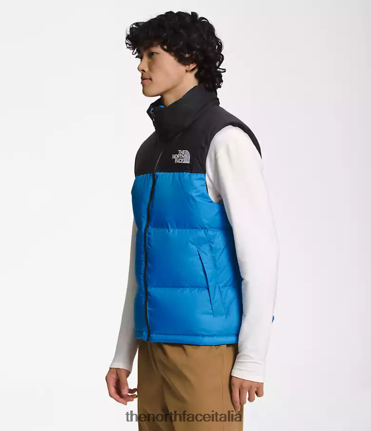 The North Face vestiario 460N8D289 blu super sonico uomini Gilet retrò nuptse del 1996