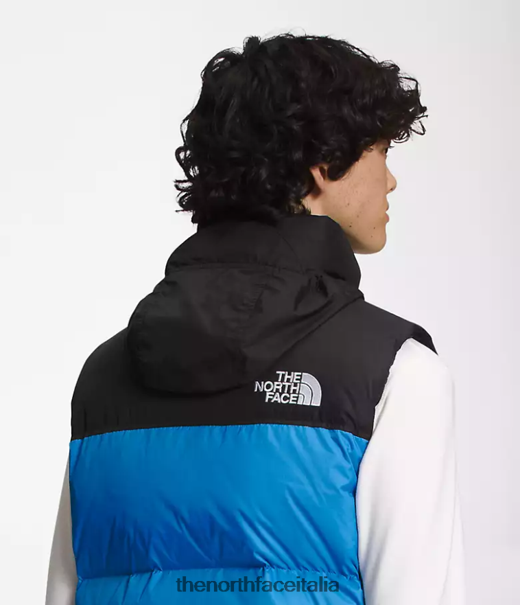 The North Face vestiario 460N8D289 blu super sonico uomini Gilet retrò nuptse del 1996