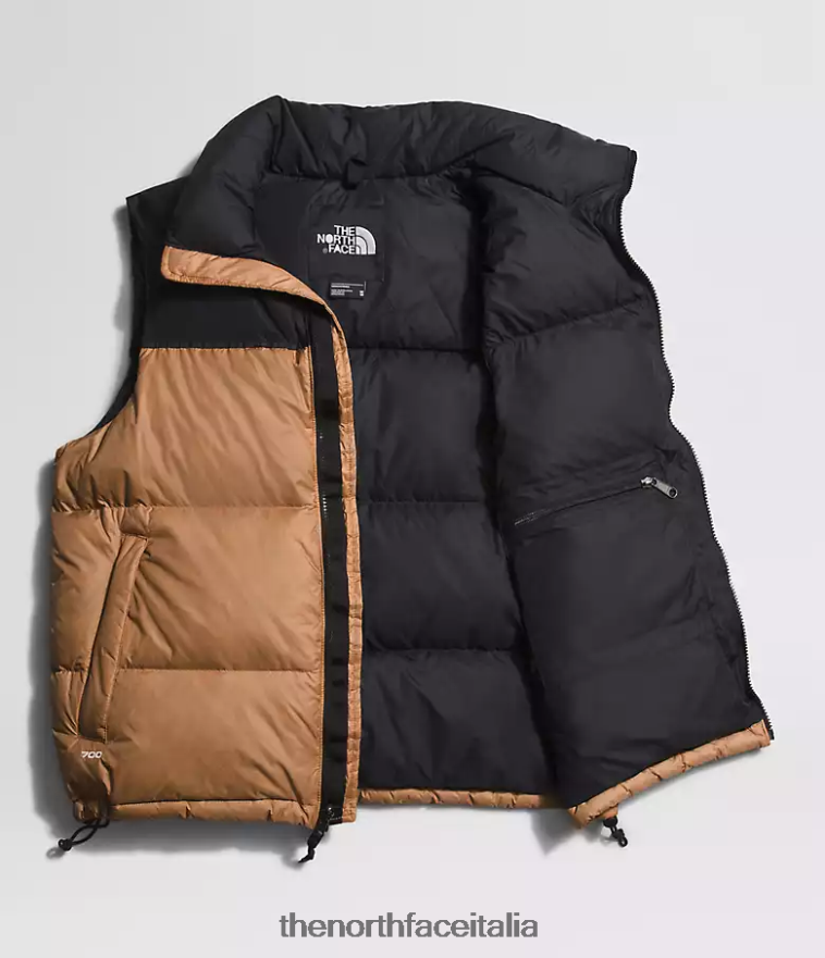 The North Face vestiario 460N8D291 burro di mandorle uomini Gilet retrò nuptse del 1996
