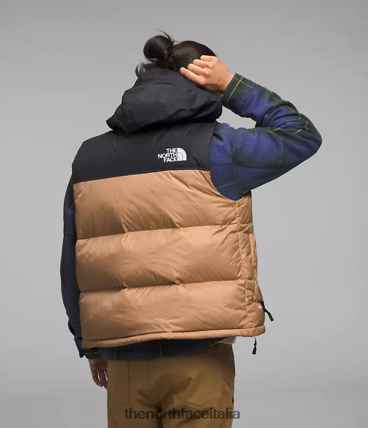 The North Face vestiario 460N8D291 burro di mandorle uomini Gilet retrò nuptse del 1996
