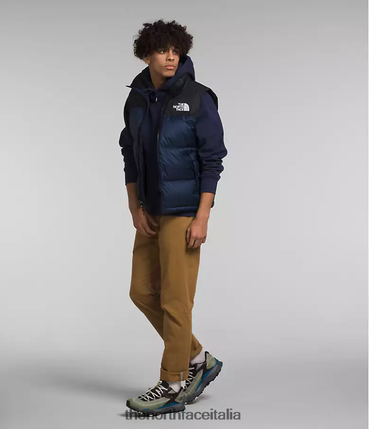 The North Face vestiario 460N8D292 summit blu scuro/tnf nero uomini Gilet retrò nuptse del 1996
