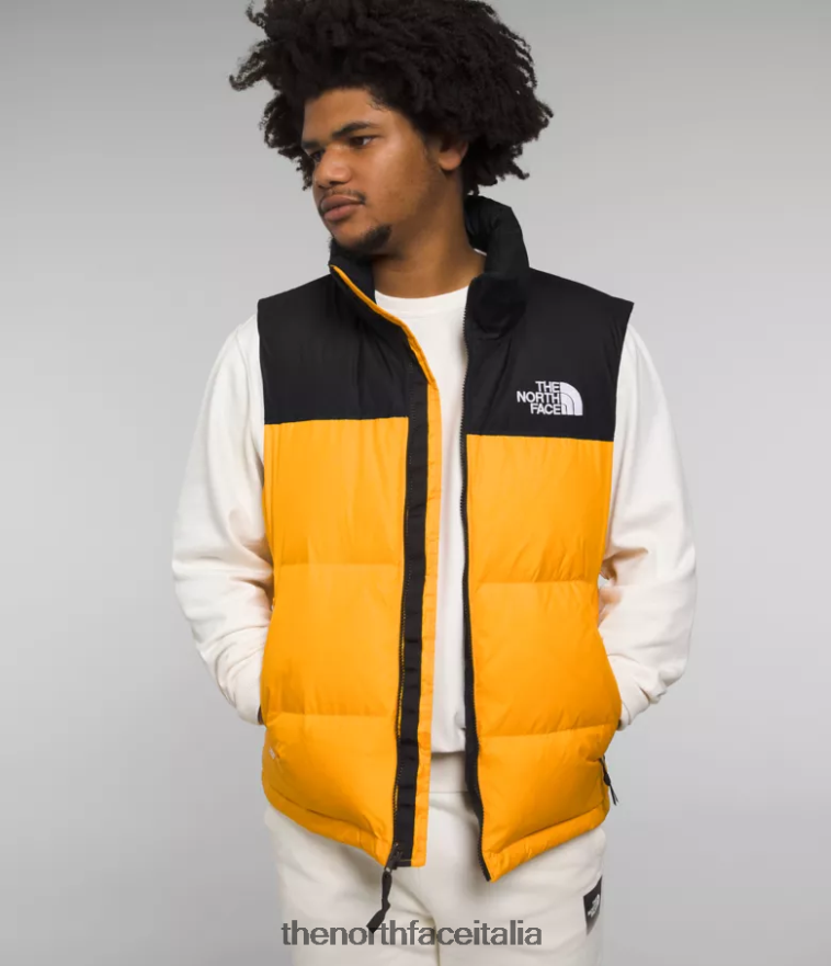 The North Face vestiario 460N8D293 vertice oro/tnf nero uomini Gilet retrò nuptse del 1996