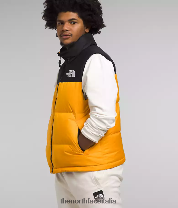 The North Face vestiario 460N8D293 vertice oro/tnf nero uomini Gilet retrò nuptse del 1996