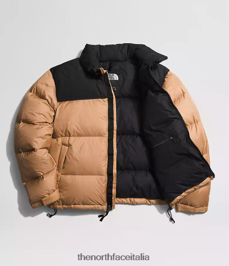 The North Face vestiario 460N8D471 burro di mandorle/tnf nero uomini Giacca nuptse retrò del 1996