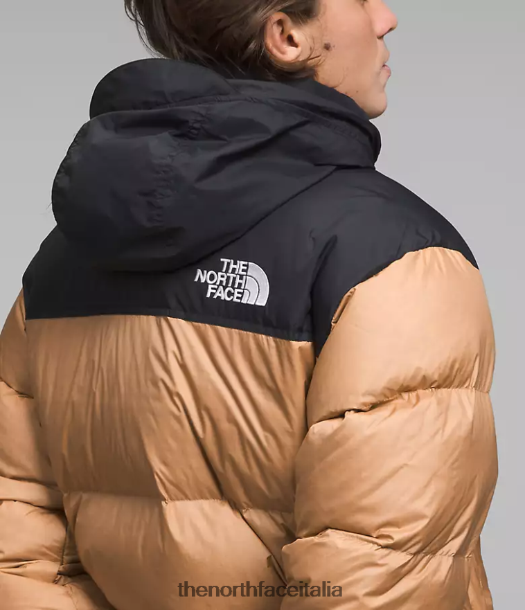 The North Face vestiario 460N8D471 burro di mandorle/tnf nero uomini Giacca nuptse retrò del 1996