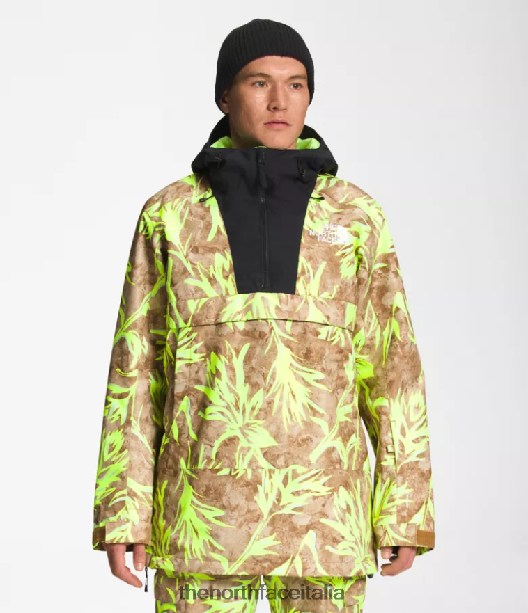 The North Face vestiario 460N8D1121 stampa pennello marrone utility/tnf nero uomini giacca a vento Silvani