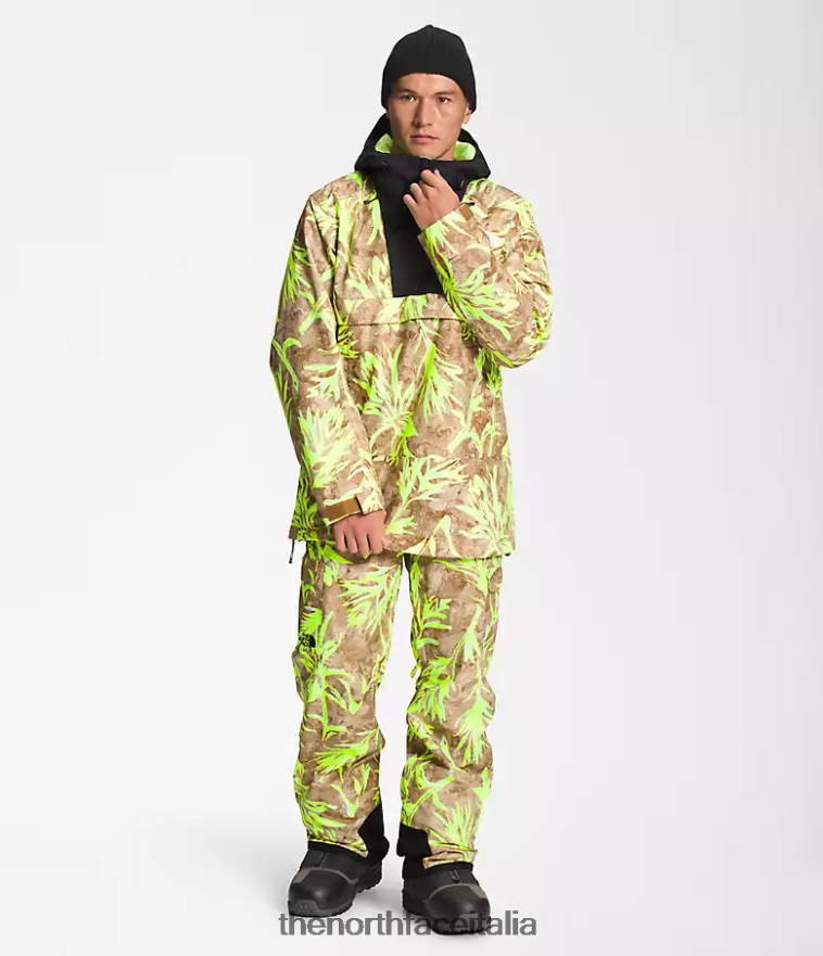 The North Face vestiario 460N8D1121 stampa pennello marrone utility/tnf nero uomini giacca a vento Silvani