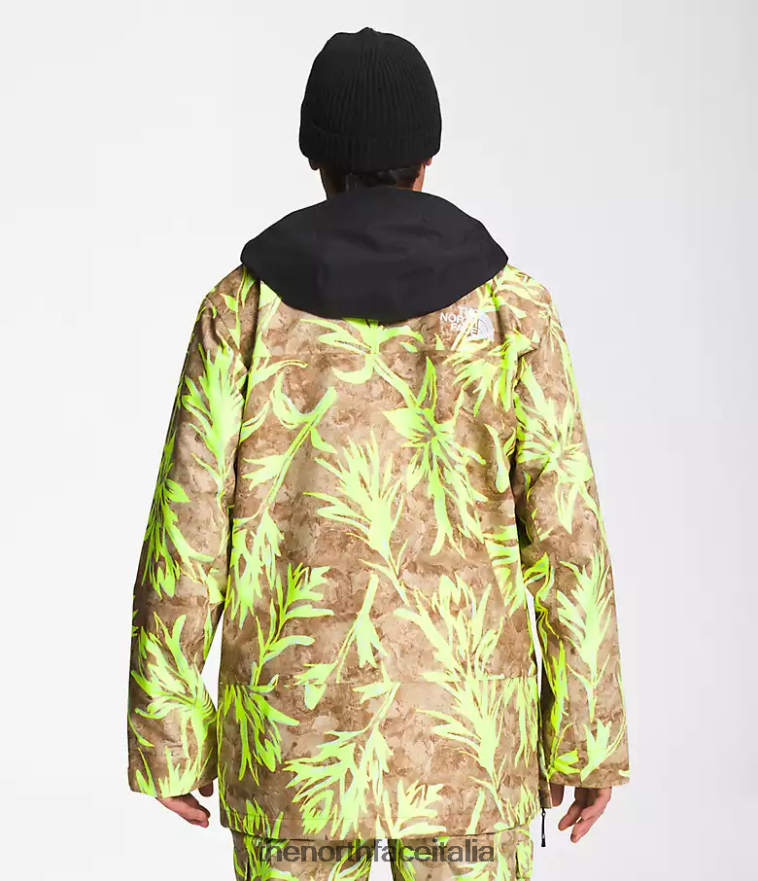 The North Face vestiario 460N8D1121 stampa pennello marrone utility/tnf nero uomini giacca a vento Silvani