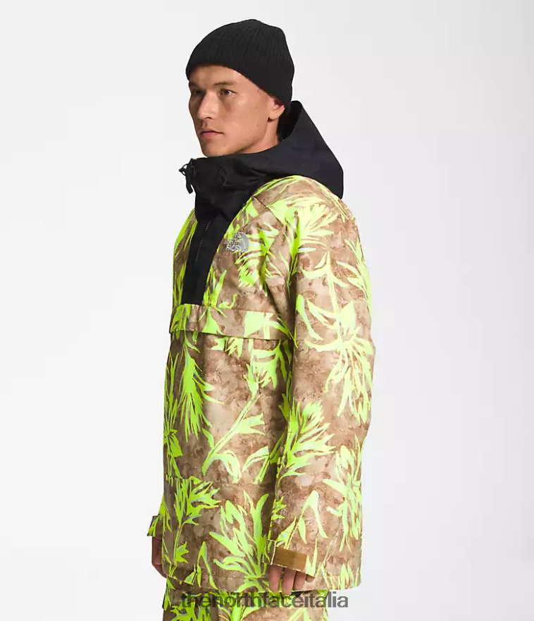 The North Face vestiario 460N8D1121 stampa pennello marrone utility/tnf nero uomini giacca a vento Silvani