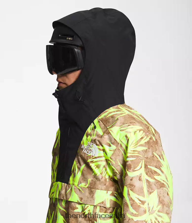 The North Face vestiario 460N8D1121 stampa pennello marrone utility/tnf nero uomini giacca a vento Silvani