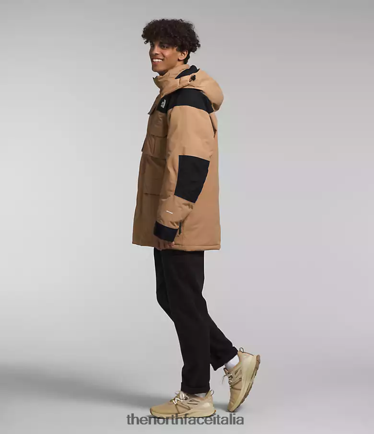 The North Face vestiario 460N8D1242 burro di mandorle/tnf nero uomini Parka isolante Coldworks