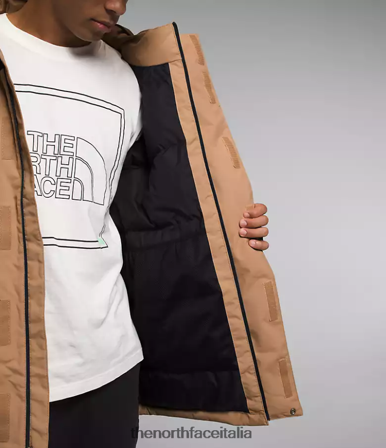 The North Face vestiario 460N8D1242 burro di mandorle/tnf nero uomini Parka isolante Coldworks