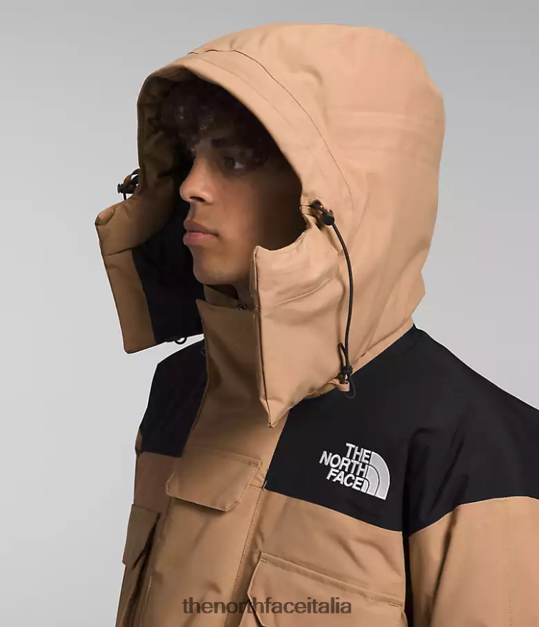 The North Face vestiario 460N8D1242 burro di mandorle/tnf nero uomini Parka isolante Coldworks