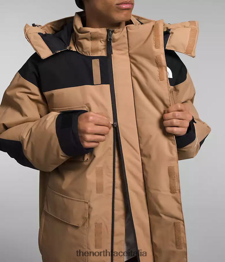 The North Face vestiario 460N8D1242 burro di mandorle/tnf nero uomini Parka isolante Coldworks