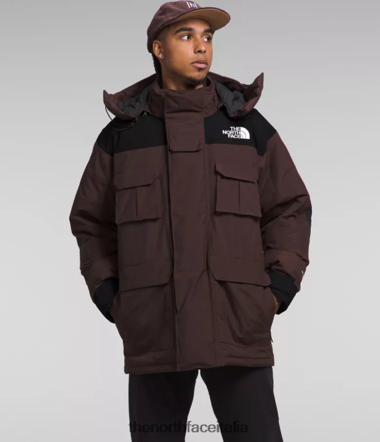 The North Face vestiario 460N8D1244 marrone carbone/tnf nero uomini Parka isolante Coldworks