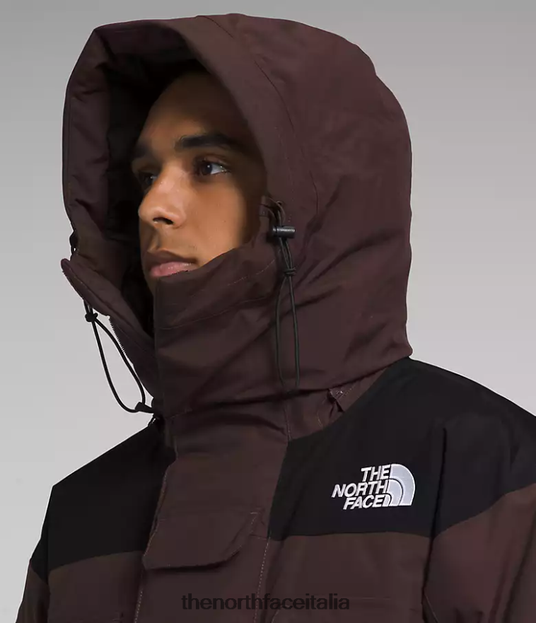 The North Face vestiario 460N8D1244 marrone carbone/tnf nero uomini Parka isolante Coldworks