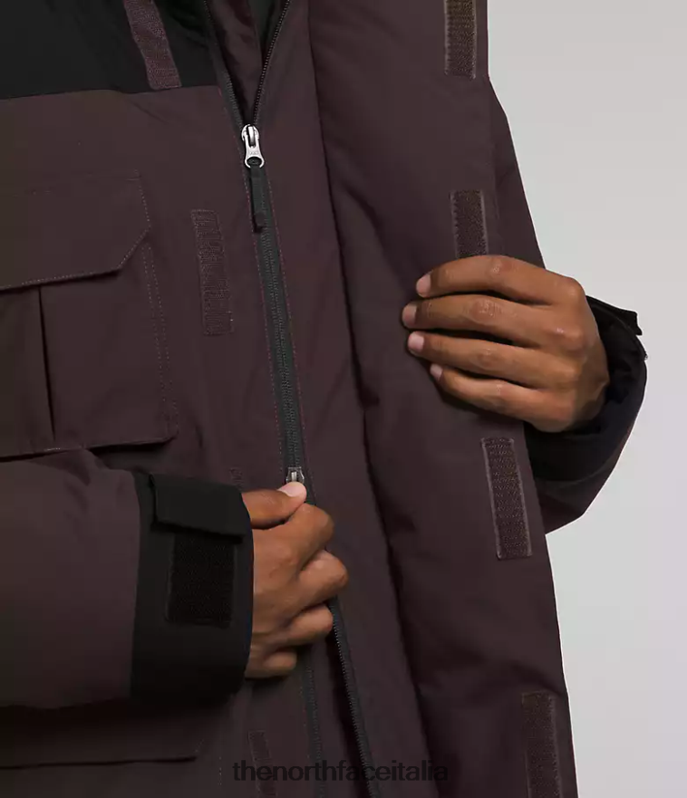 The North Face vestiario 460N8D1244 marrone carbone/tnf nero uomini Parka isolante Coldworks