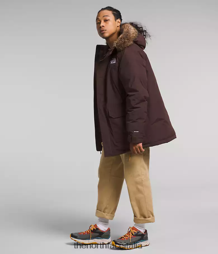 The North Face vestiario 460N8D3 stampa monogramma marrone carbone/burro di mandorla uomini Parka McMurdo