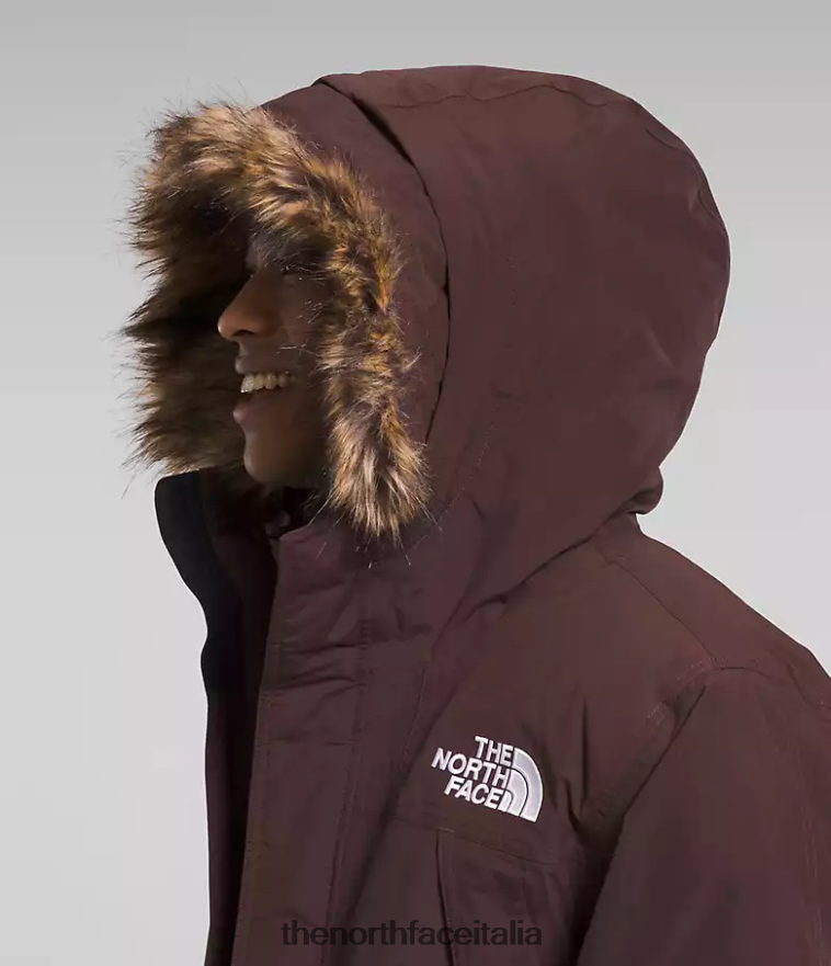 The North Face vestiario 460N8D3 stampa monogramma marrone carbone/burro di mandorla uomini Parka McMurdo