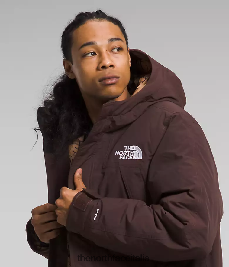 The North Face vestiario 460N8D3 stampa monogramma marrone carbone/burro di mandorla uomini Parka McMurdo