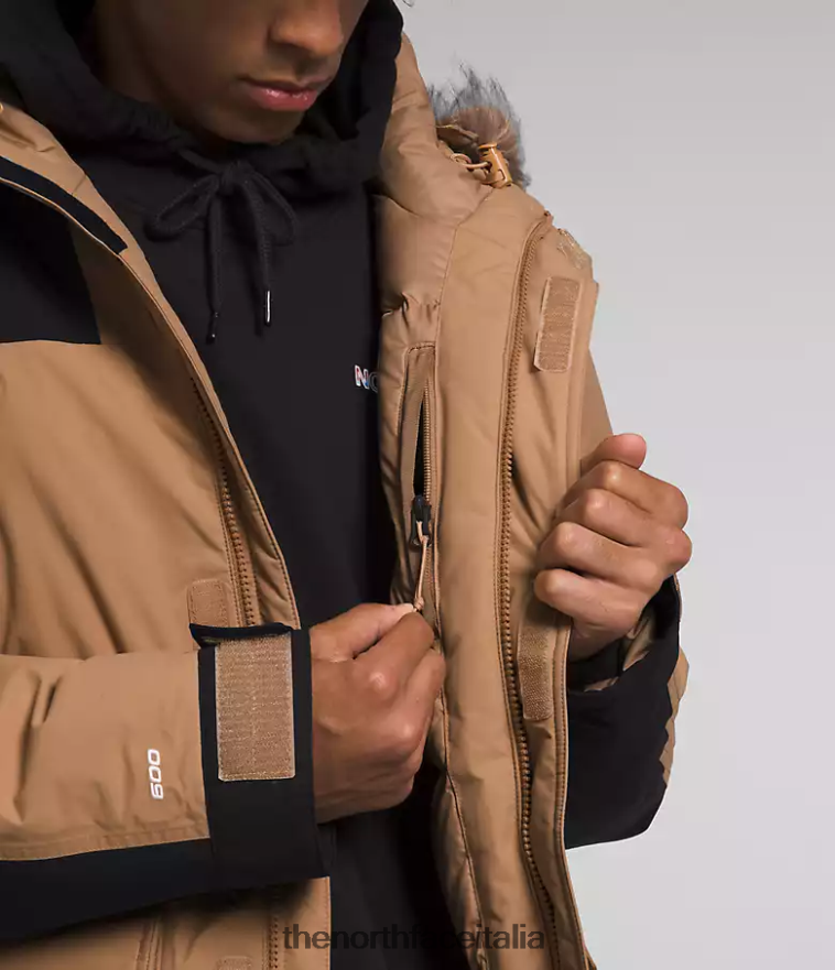 The North Face vestiario 460N8D4 burro di mandorle/tnf nero uomini Parka McMurdo