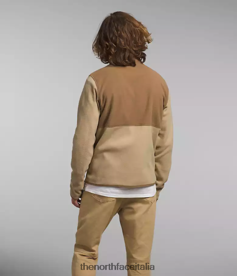 The North Face vestiario 460N8D13 kaki pietra/marrone pratico uomini giacca alpina polartec 100