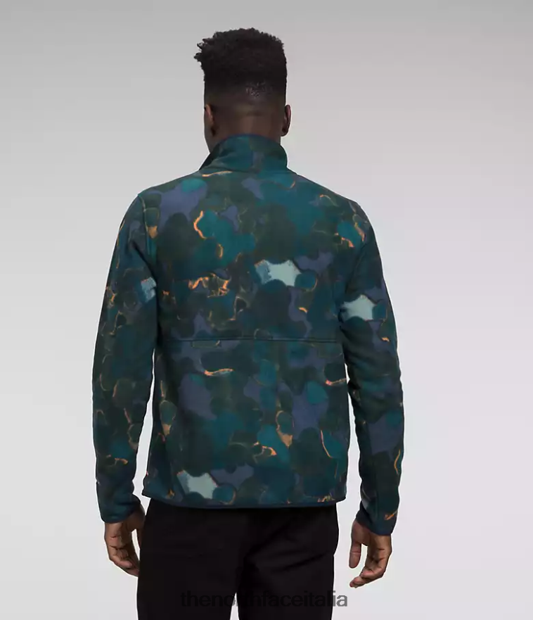 The North Face vestiario 460N8D14 stampa con trama mimetica blu navy Summit uomini giacca alpina polartec 100