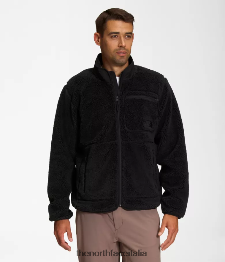 The North Face vestiario 460N8D546 grazie nero uomini giacca con zip intera in pile estremo