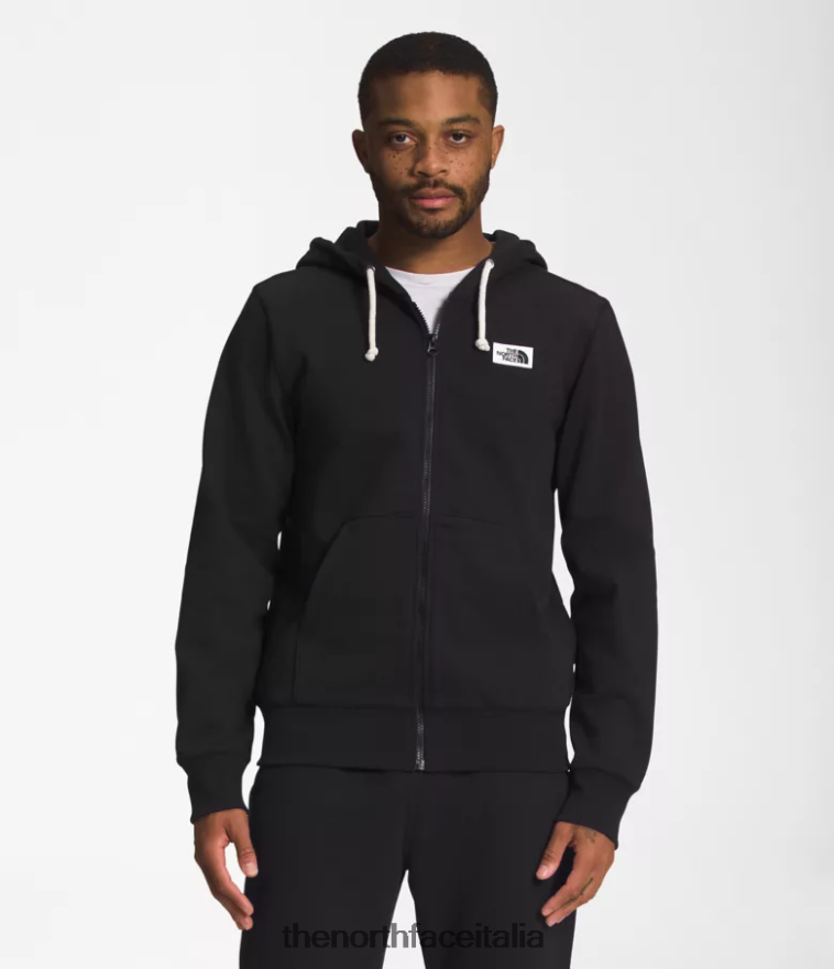 The North Face vestiario 460N8D703 grazie nero uomini Felpa con cappuccio e zip intera con patch Heritage