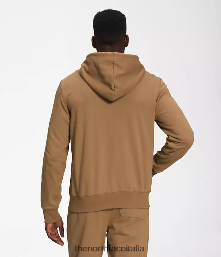 The North Face vestiario 460N8D704 marrone pratico uomini Felpa con cappuccio e zip intera con patch Heritage
