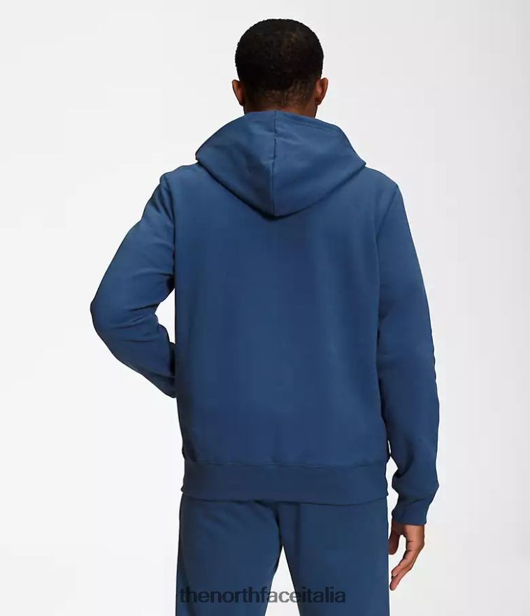 The North Face vestiario 460N8D706 blu ombroso uomini Felpa con cappuccio e zip intera con patch Heritage