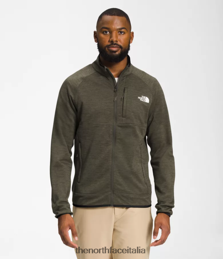 The North Face vestiario 460N8D954 nuova erica verde tortora uomini canyonlands con cerniera intera