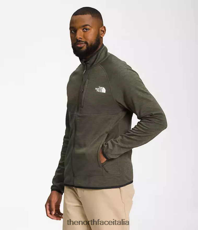 The North Face vestiario 460N8D954 nuova erica verde tortora uomini canyonlands con cerniera intera