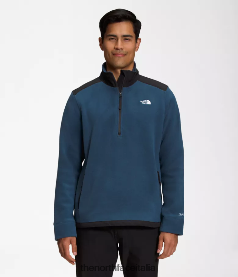 The North Face vestiario 460N8D356 blu ombreggiato/tnf nero uomini alpino polartec 200 -zip