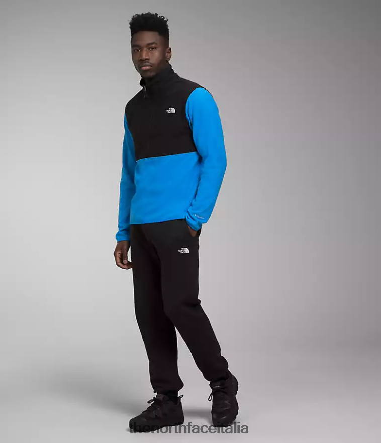 The North Face vestiario 460N8D776 blu ottico/tnf nero uomini alpino polartec 100 -zip